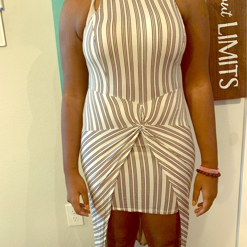 Black and White High Low Dress